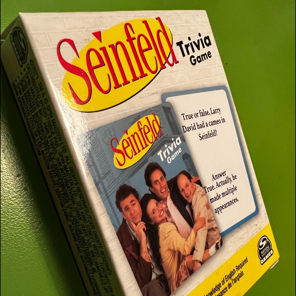 SEINFELD card deck trivia question cards TV novelty comedy series game night fun